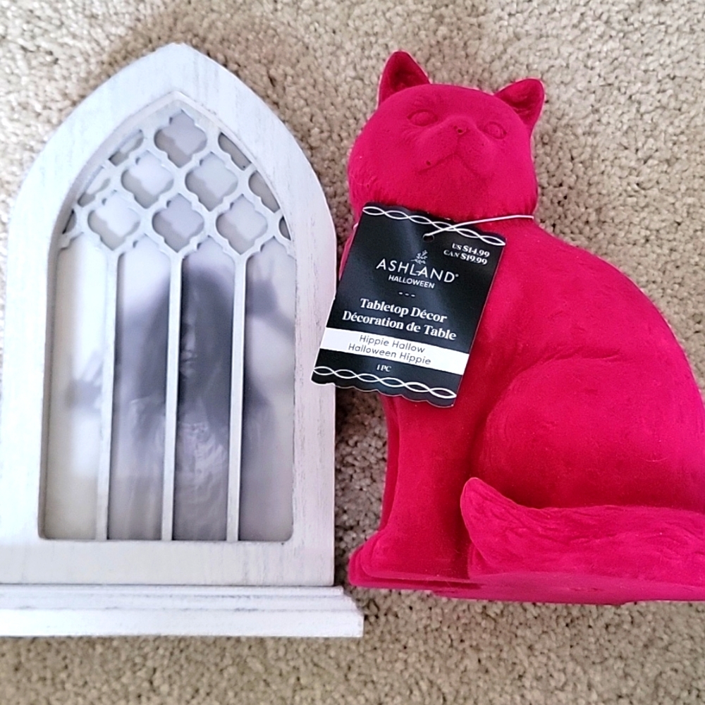 New Ashland Halloween Bundle Pink Cat and White Ghost Decorations
